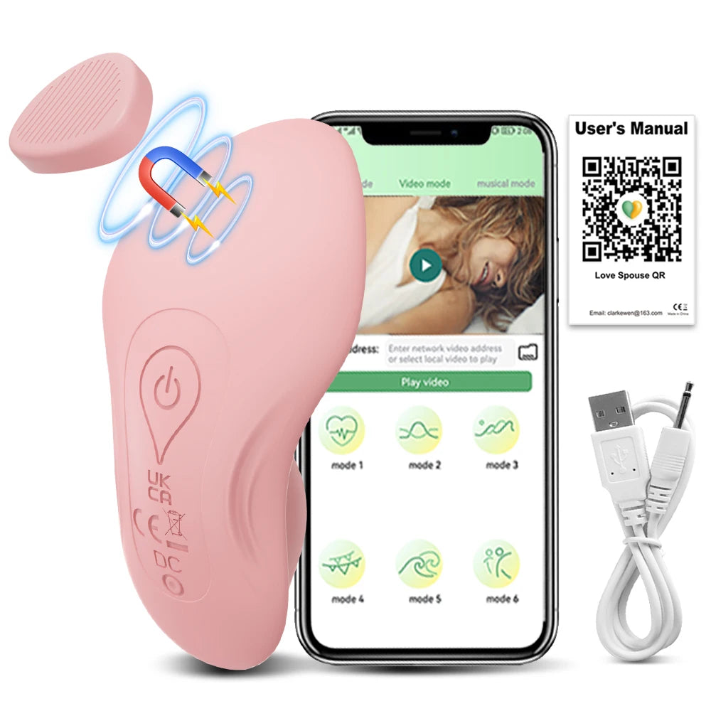 APP Wearable Vibrator for Women Bluetooth Control Egg Clit Stimulator Magnetic Wear Vibrating Female Masturbator Sex Toys Adults