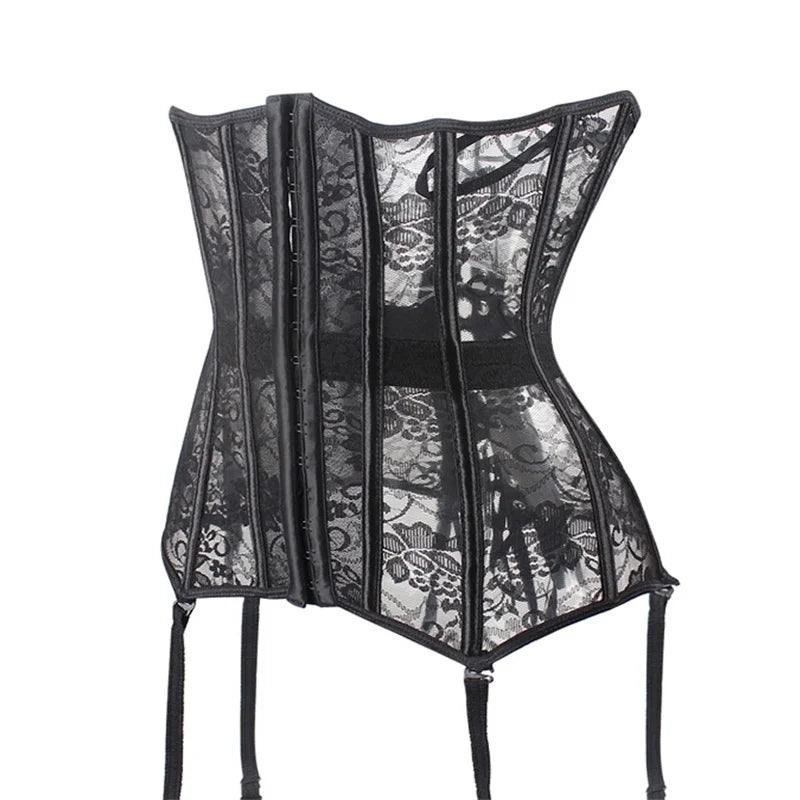 Corset Sexy Gothic Clothing Underbust Bustiers Lace Slimming Sheath Corsage Modeling Strap Waist Bodice for Women Plus Size