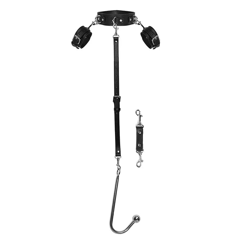 BDSM Sex Bondage Kit Restraints Bondage Restraints Metal Anal Hook Harness Necklace Bondage Handcuffs Adult Sex Toys Bondage Set