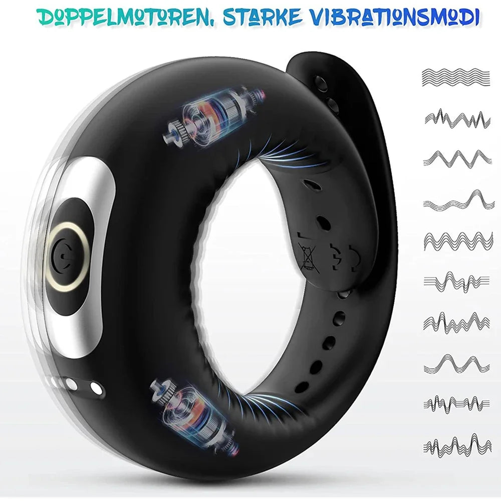 Strong Penis Cock Ring Male Masturbator Tools Sexy Toys Vibrating Rings Delay Ejaculation Stimulator Sex Toys For Men Couple 18+