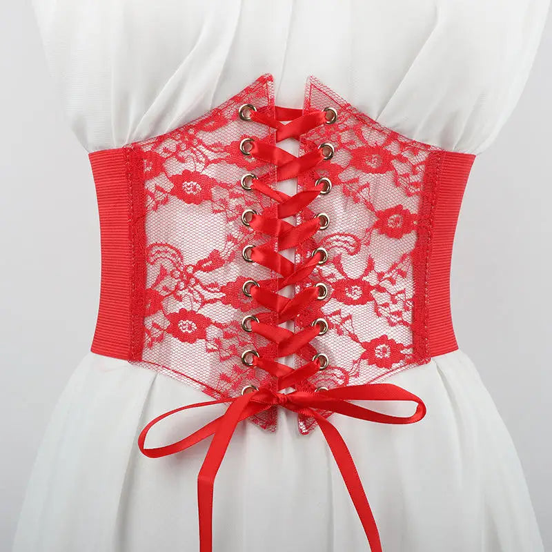 Fashionable Waistband Women's Lace-up Corset Belt, Retro Style For Ladies Suitable For Casual Wear And Special Occasions