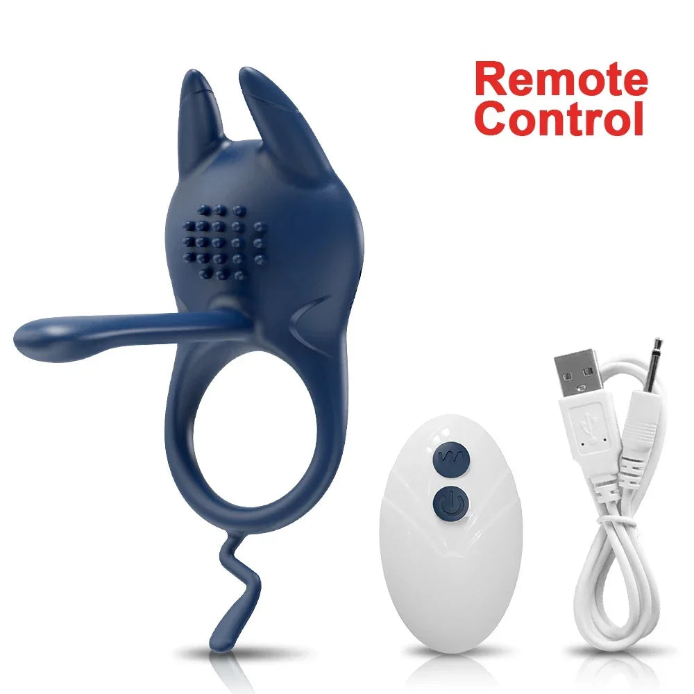 Vibrating Cock Ring Penis Ring for Men Remote Control Ejaculation Delay Penis Extension Clit Stimulator Sex Toy for Couples 18+