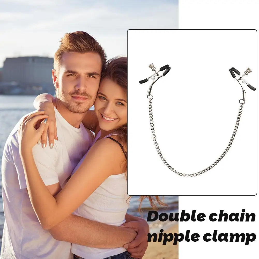 Exotic Accessories Bdsm Slave Nipple Clamps With Metal Chain Fetish Erotic Gadgets Breast Femdom Sex Toys For Women Adult Games