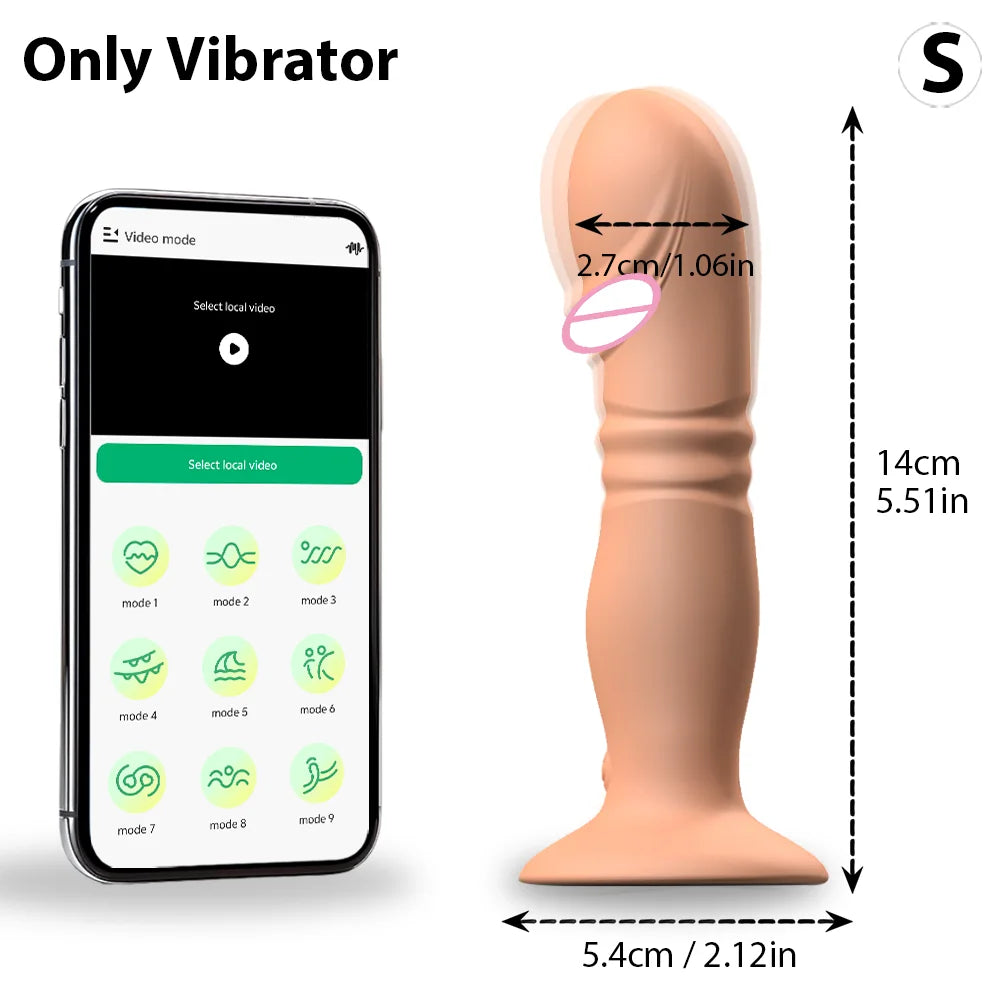 Thrusting Sex Toys Anal Plugs Vibrator APP Wireless Telescopic Anal Dildo Witn Suction Cup Prostate Massager Butt Plug for Men