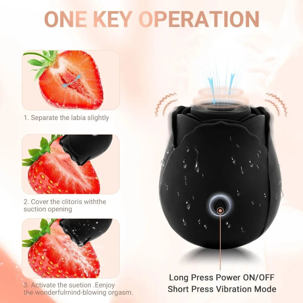 Clit Sucker Vibrator for Women Vagina G-Spot Vibrator Female Masturbator Clitoris Stimulator Adult Goods Rose Sex Toy for Women