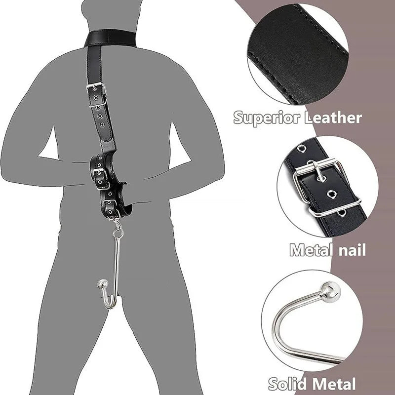 SM Backhand Binding Apertural Plug Anal Hook Bondage Toys Bdsm Kit Slave Bondage Handcuff Couple Bundle Game Adult Sex Toy 18+