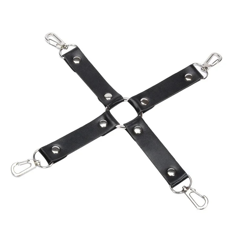 BDSM Sex Bondage Restraint System, erotic Leather Handcuffs and Ankle Cuffs Restraint Kit,Adult game sex Toys For women Couple