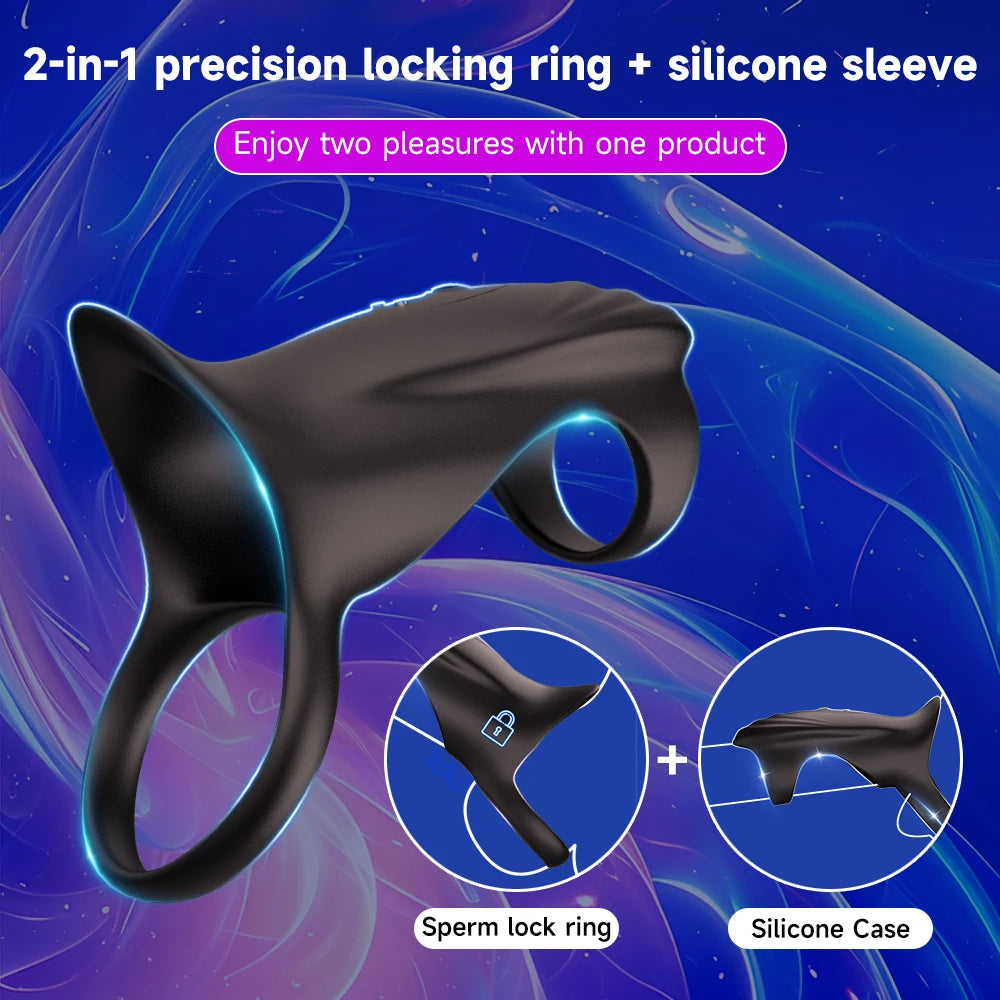Men's APP Controlled Penis Ring Vibrator Sex Toy Stronger Extended G-Spot Stimulator Vibrating Penis Sleeve Adult Sex Toy