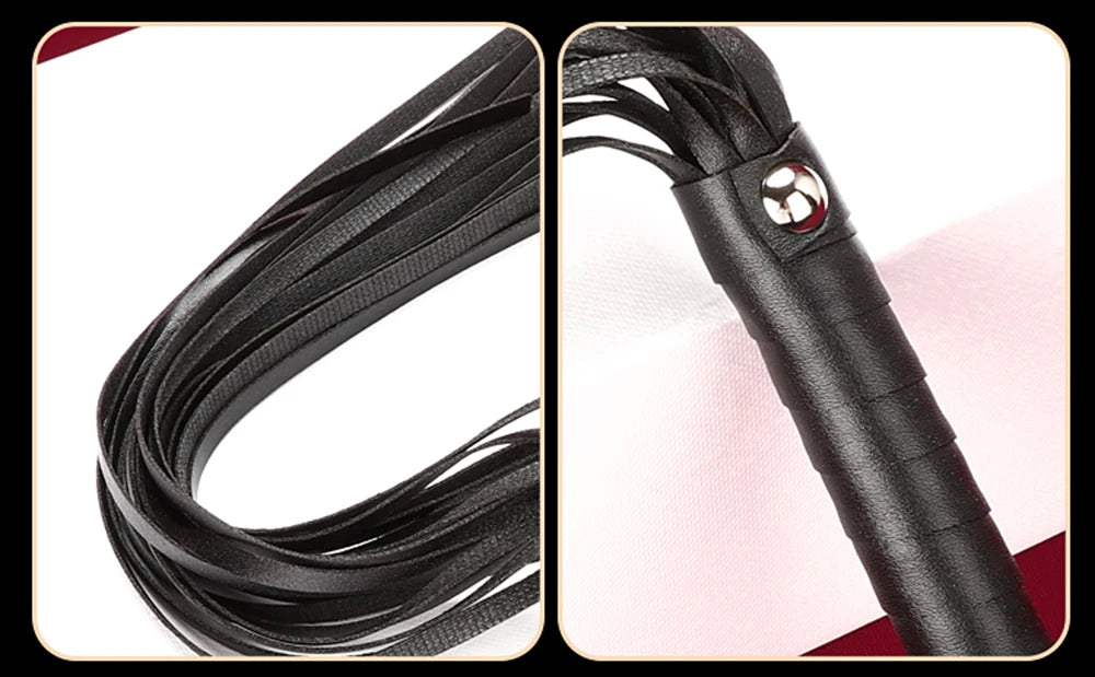 BDSM Bondage Restraint Kit 10 Pieces Drawstrings Collars Eye Masks Mouth Balls Whips Cotton Ropes Nipple Clamps Rope for Couple