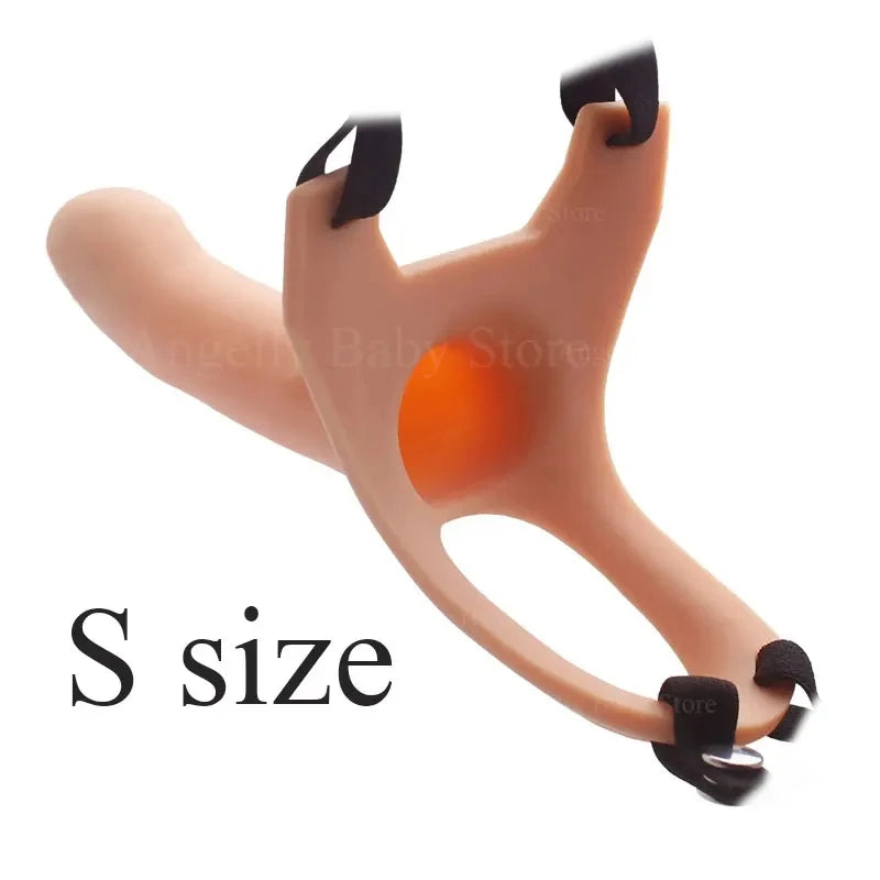 GaGu Hollow Silicone Strapon Dildo For Men Penis Pump Extend Strap On Dildo No Vibration Strap-On Penis Extender With Harness