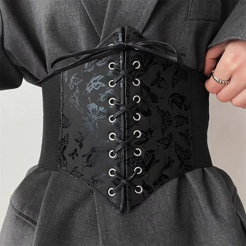 Sexy Women's Corset Body Shapewear Wide Leather Belt Cummerbunds Strap Belts for Women High Waist Slimming Corsets and Bustiers