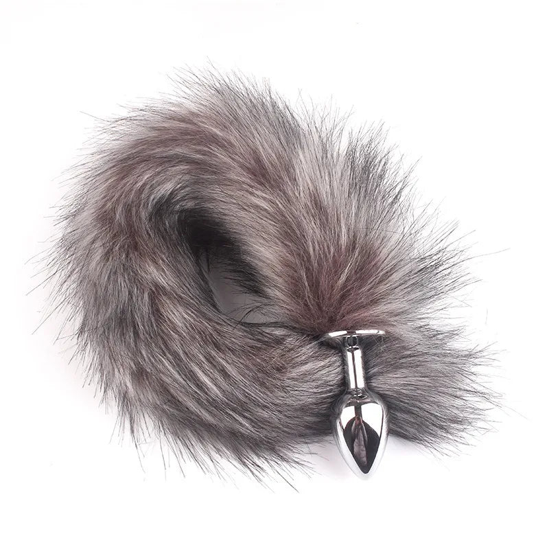 Anal Plug Metal Long Tail Anal Toys Sexy Fox Tail Anal Plug Adult Products Cosplay Sex Toys for Woman Men BDSM Beginner Sex Toys
