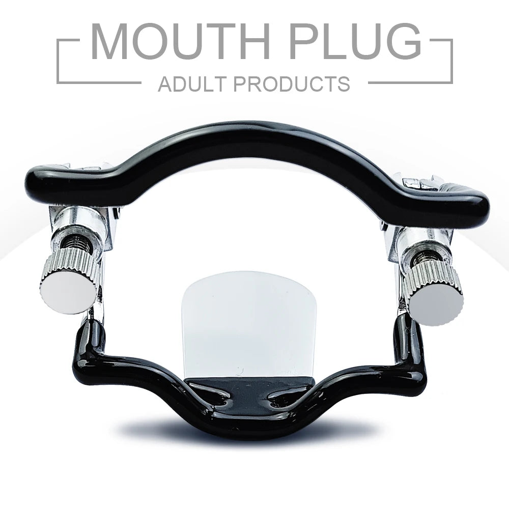 BDSM Stainless steel adjustable mouth plug Slave Deep Throat Gags Restraint Blowjob Gag Mouth bondage Adult Sex Toys for Couples