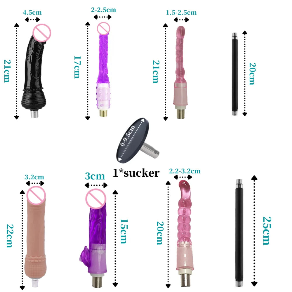Sex Machine Female Masturbation Pumping Gun with Dildos，More Attachments ,Vibrator Adjustable Speed Love Machine for Couple