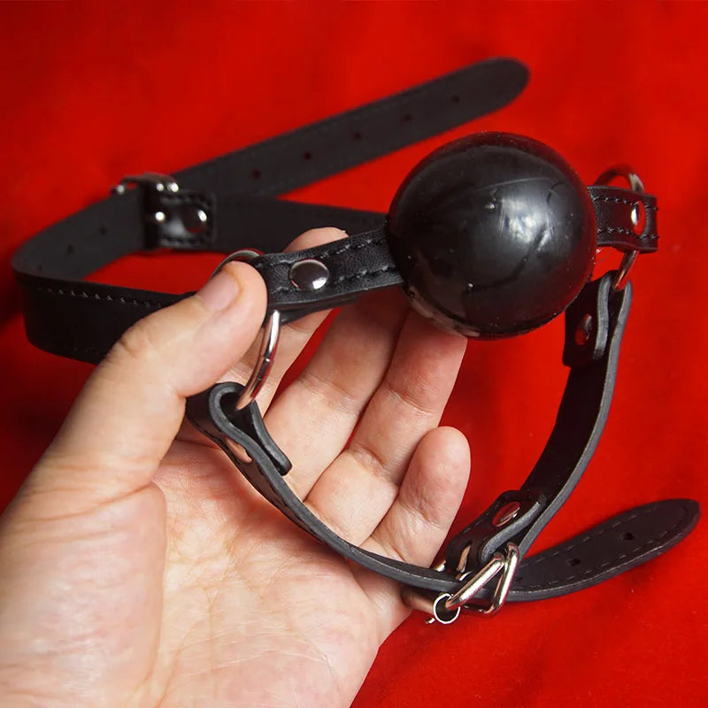 BDSM Mouth Gag.Slave Gag Ball,Ballgag with Short Chin Strap,Bondage,Restraints,Sex Toys for Couples,Adult Games