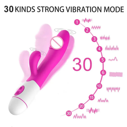 Powerful Rabbit Vibrator Dildo Dual Vibration G Spot Clitoris Stimulation Masturbators Vaginal Massager Adult For Women Sex Toys
