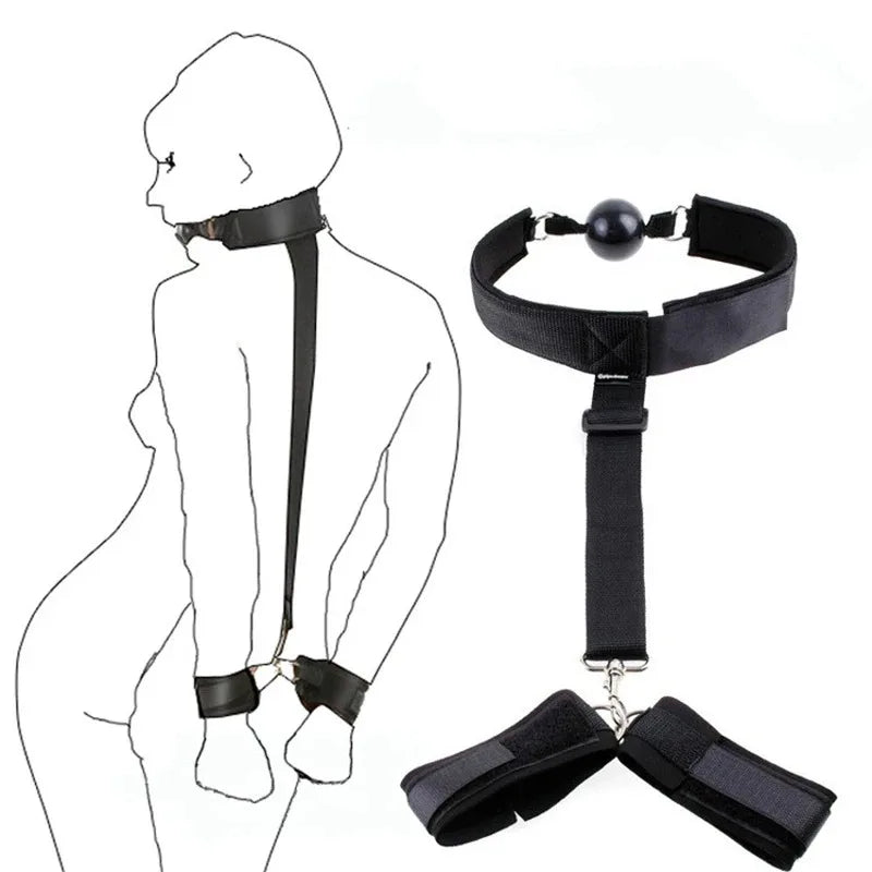 BDSM Couple Nylon Sex Toys Bondage Gear Restraints Women Collar Fetish Sex Products Adult Games Slave Neck Handcuffs Sexshop