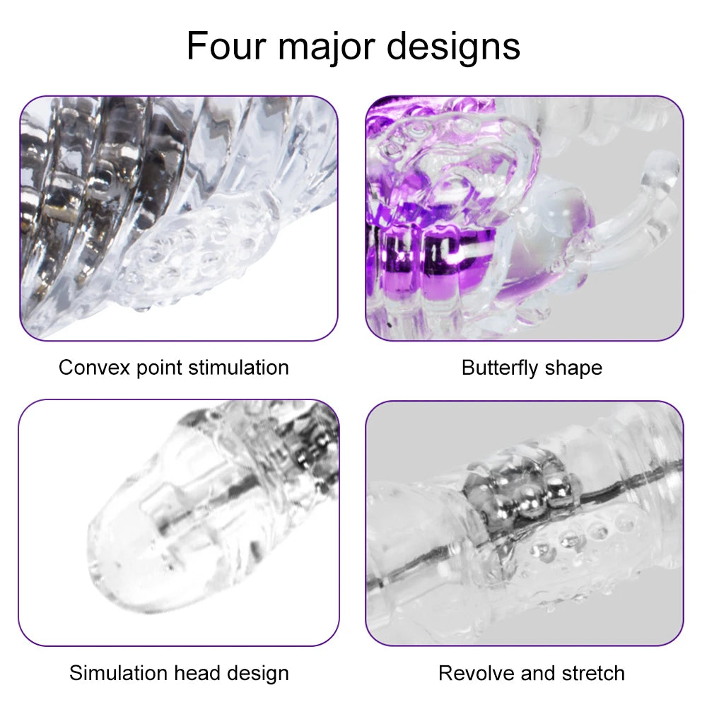 Telescopic Rotation Dildo Rabbit Vibrator G Spot Vagina Massager Clitoris Stimulator Female Masturbator Sex Toys For Women