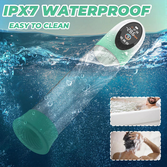 Penis Pump Male Sex Toys Electric Vacuum IPX7 Waterproof LCD Display 4 Pressure Levels 9 Suction Training Penis Extender Bigger