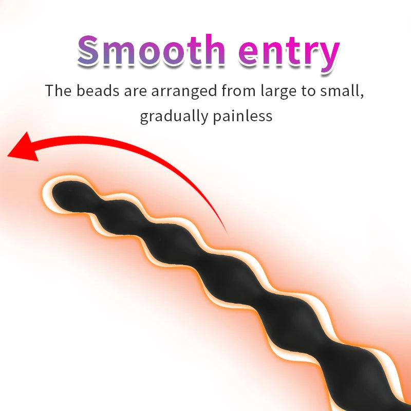 Anal Beads Sex Toys for Women Anal Sex Toy Gay Anus Dilator Men Prostate Massager Smooth Silicone Butt Plug for Couples Sex Shop