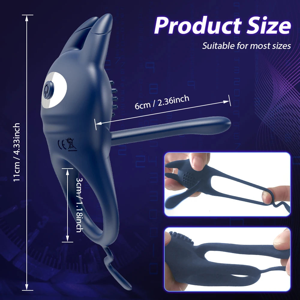 Vibrating Cock Ring for Men Delay Ejaculation Penis Ring Male Penis Massager Vibrator Clitoral Stimulation Sex Toys for Couples