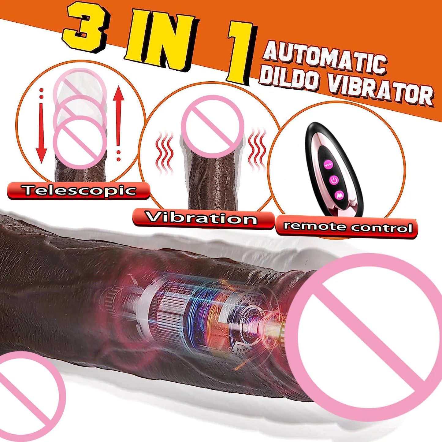 Realistic Dildo Vibrator Heating Big Dick Penis Penetration Anal Telescopic Vibrator Female Vagina Stimulator Sex Toys for Women