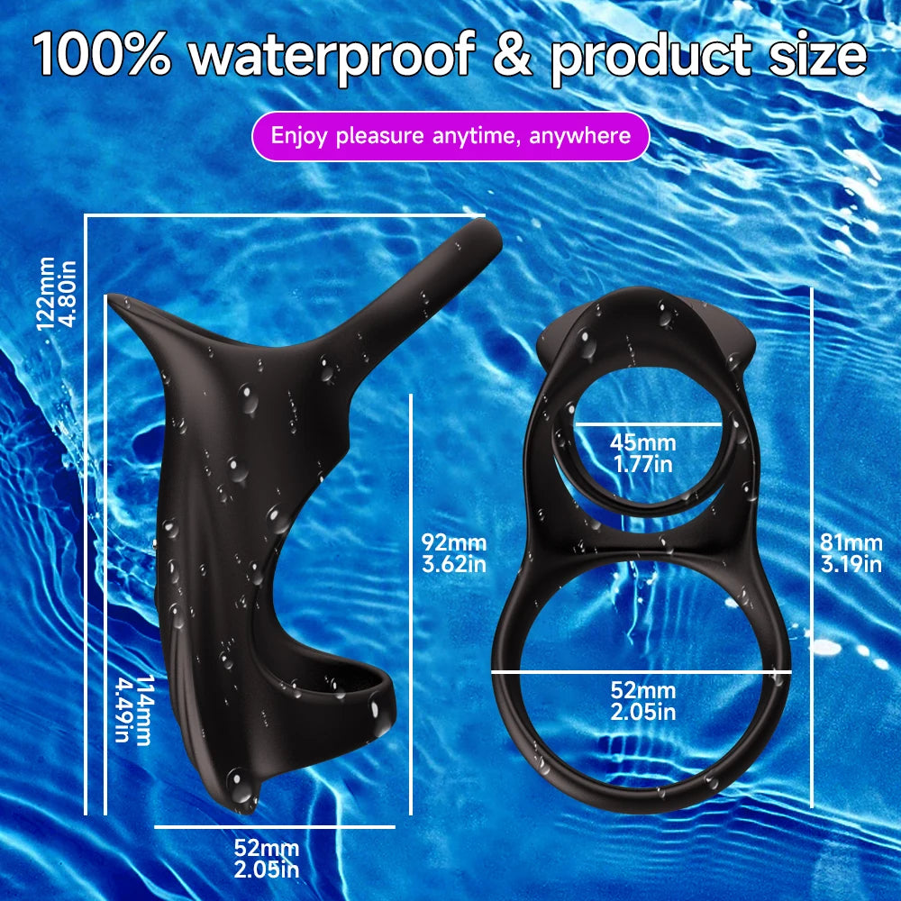 Men's APP Controlled Penis Ring Vibrator Sex Toy Stronger Extended G-Spot Stimulator Vibrating Penis Sleeve Adult Sex Toy