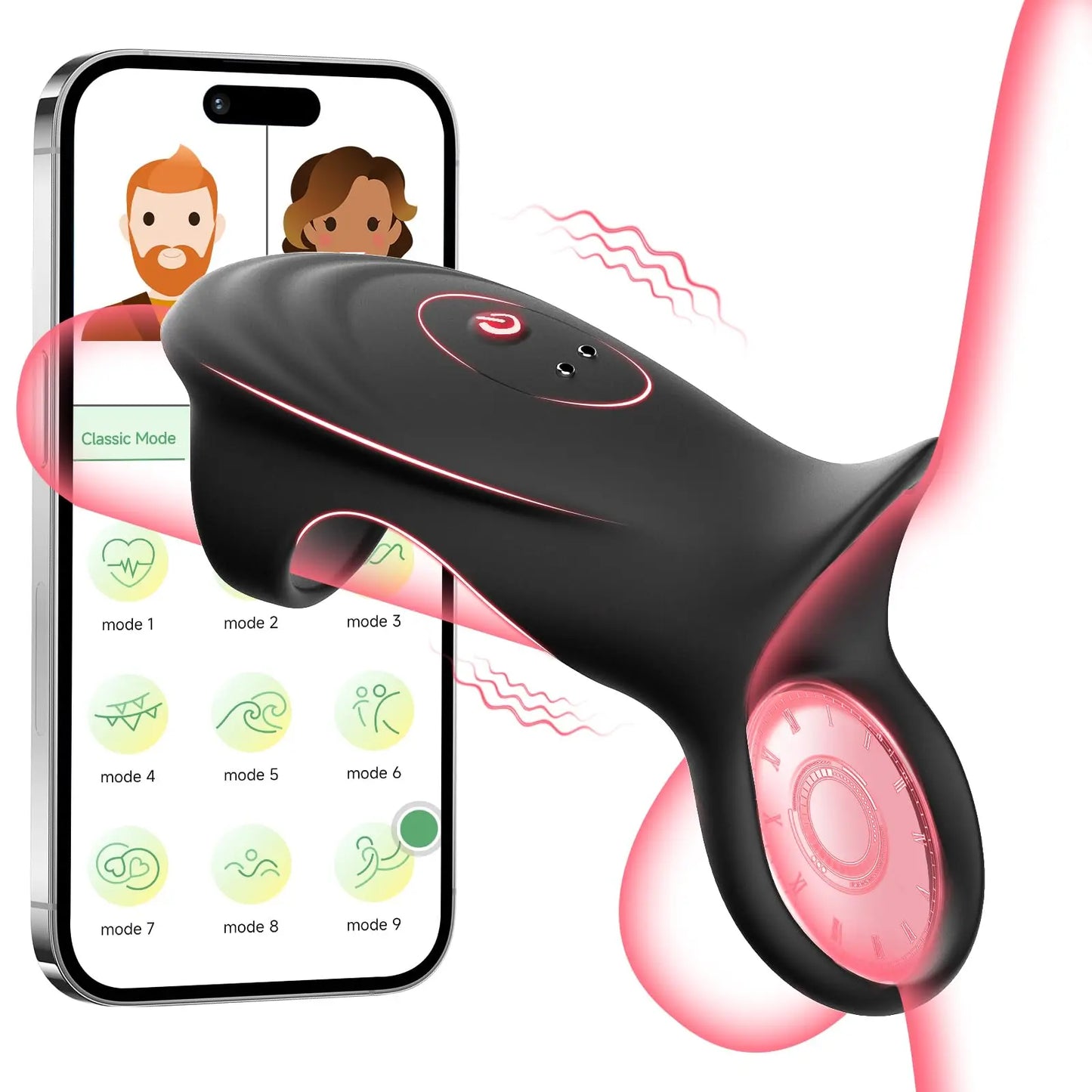 Men's APP Controlled Penis Ring Vibrator Sex Toy Stronger Extended G-Spot Stimulator Vibrating Penis Sleeve Adult Sex Toy