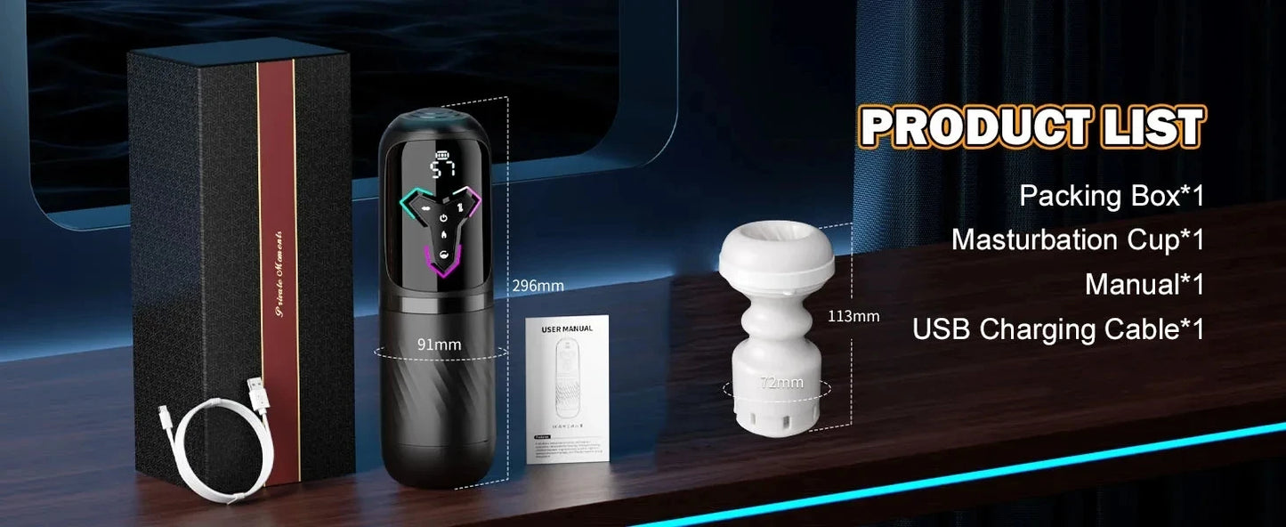5 IN 1 Automatic Telescopic Male Masturbator Penis Pump Heated Sucking Vibrating Sex Machines With LCD Display Sex Toys for Men