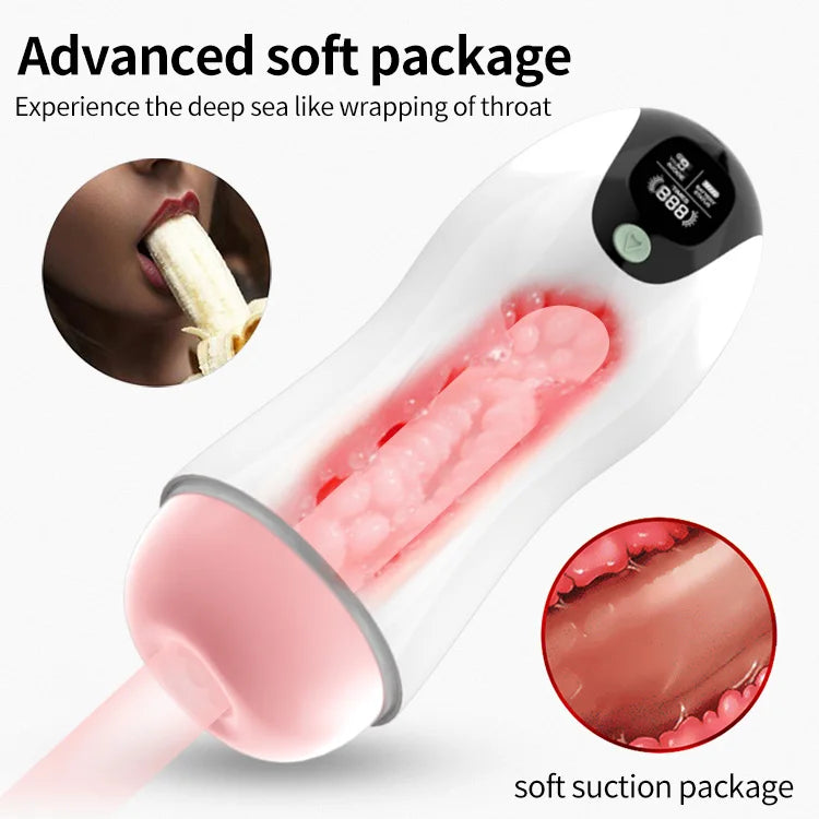 Automatic Male Masturbator Cup Sucking Vibration 18+ Blowjob Real Vagina Pocket Pussy Penis Oral Sex Machine Toys For Man Adults