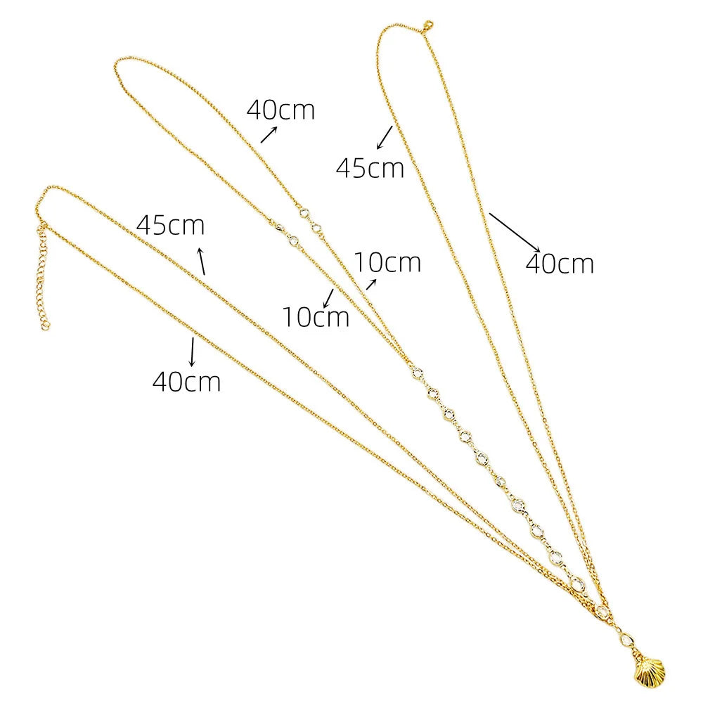 Sexy Lingerie Women Body Chain Simple Metal Scallop Pendant Transparent Waist Chain For Women Festival Outfit Jewelry