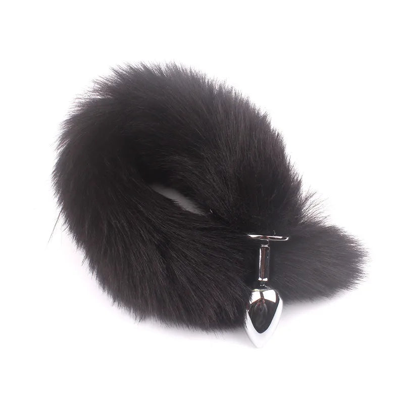 Anal Plug Metal Long Tail Anal Toys Sexy Fox Tail Anal Plug Adult Products Cosplay Sex Toys for Woman Men BDSM Beginner Sex Toys