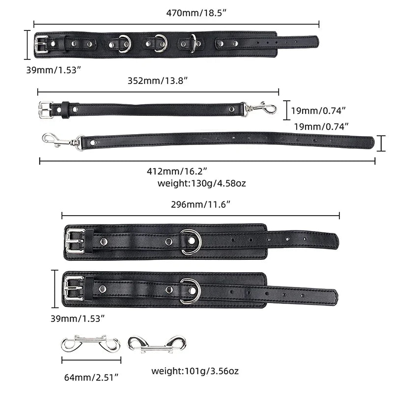 BDSM Sex Bondage Kit Restraints Bondage Restraints Metal Anal Hook Harness Necklace Bondage Handcuffs Adult Sex Toys Bondage Set