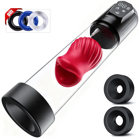 Electric Penis Pump with 5 Suction 6 Training Modes Automatic Male Masturbator LCD Pumps Enlargers Ault Sex Toys For Men