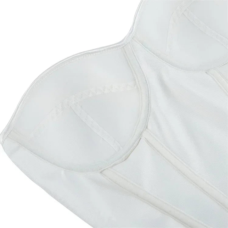 Corsets Bustiers for Women Overbust Corset With Cup Corselet Top Sexy Bridal Costume Long Torso Hourglass Waist Korsett White