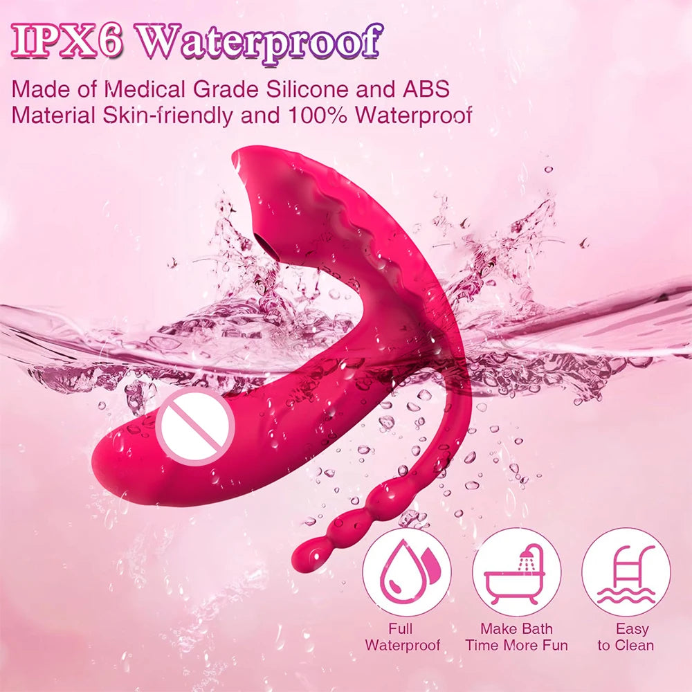 Sex Toys for Women Vibrator 3 IN 1 App Remote Controlled Wearable Dildo Clitoral G Spot Sucking Vibrators Couples Sex Machine