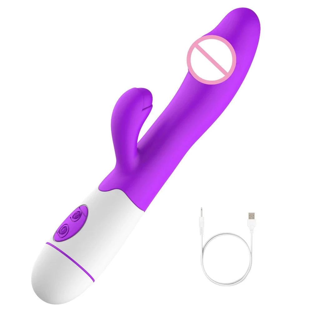 Rabbit Vibrator for Women 30 Speed Rechargeable G Spot Clitoris Stimulator Dildo Vagina Female Masturbator Sex Toys for Aldult