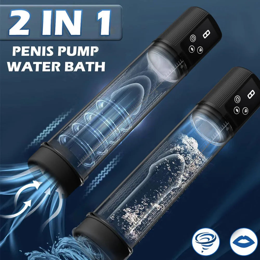 Electric Penis Pump Adult Male Sex Toys Dick Enlarger With 9 Suction Intensities Male Masturbators With Penis Enlargement Tool