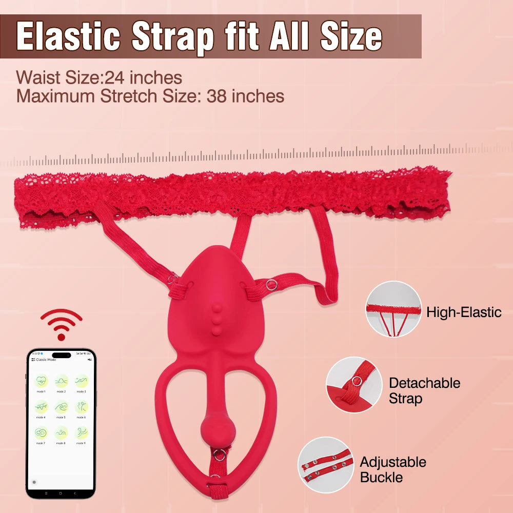 Wearable Panty Vibrator Vibrating Penis Cock Ring APP Remote Control Vibrators Clitoral Stimulator Adult Sex Toys for Women Men