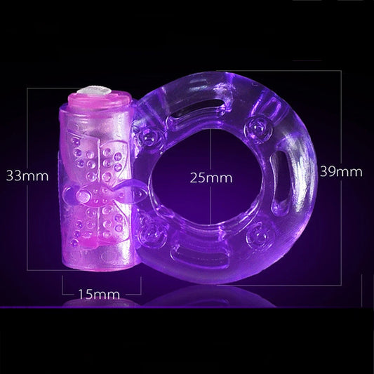 Transparent Vibrating Penis Ring with Clitoral Stimulator
