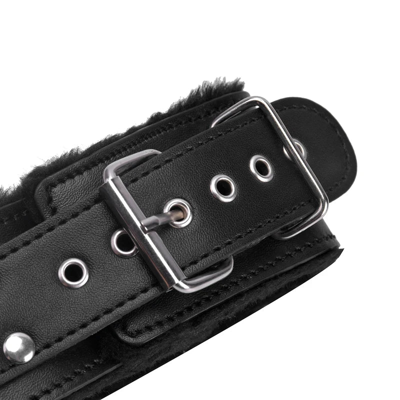 BDSM Collar Leather And Leash Plush Fetish Bondage Sex Necklace SM Toys Restraints Sex Toys For Adults Couples Games
