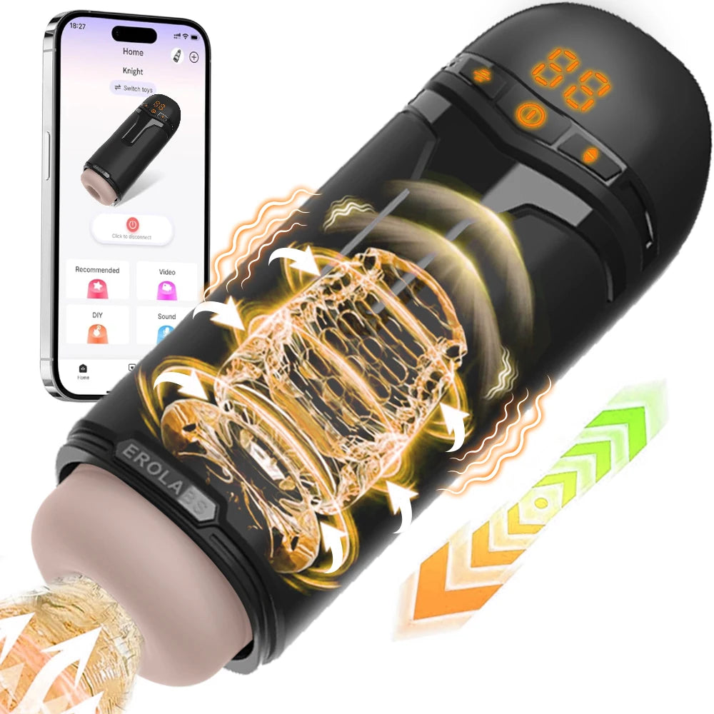 Male Masturbator Penis Pump Sex Toy for Men 9 Sucking & 9 Thrusting & 9 Vibrating APP Controlled Adult Toys Pocket Pussy 18+