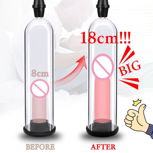 TPR Male Manual Vacuum Enlargement Pump Long Lasting Erection Booster Masturbator Penis Enlargement Male Sex Toys, Penis Pumps