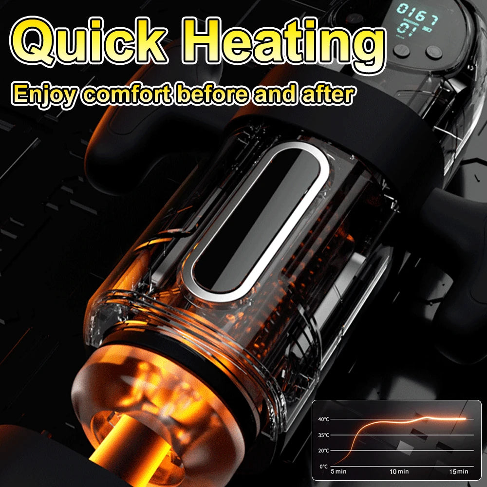 Male Vibrator Automatic Thrusting Sucking Sex Machines Pussy Penis Sleeve Blowjob with Handle LCD Display Pocket Male Adult Toys