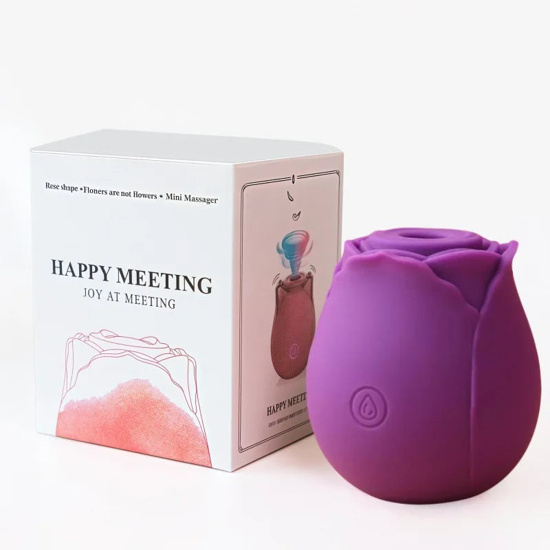 3-in-1 Nipple Clitoris Stimulation Sucking Toys Vibrators Dildos 10-Frequency Vibrators Rose Design Sex Toys - GIOIO