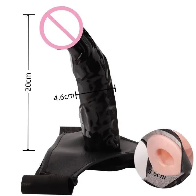 Men Strap on Dildo Underwear Wearable Hollow Penis Extended Sleeve Strap Dildo Pants Belt for Men Sex Toy for Women Gay Dildos