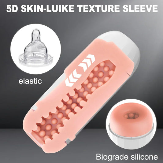 Automatic Sucking Male Masturbator Vibration Blowjob Machine Masturbation Cup Pocket Pussy Penis Pump SexToy Adult Goods for Men