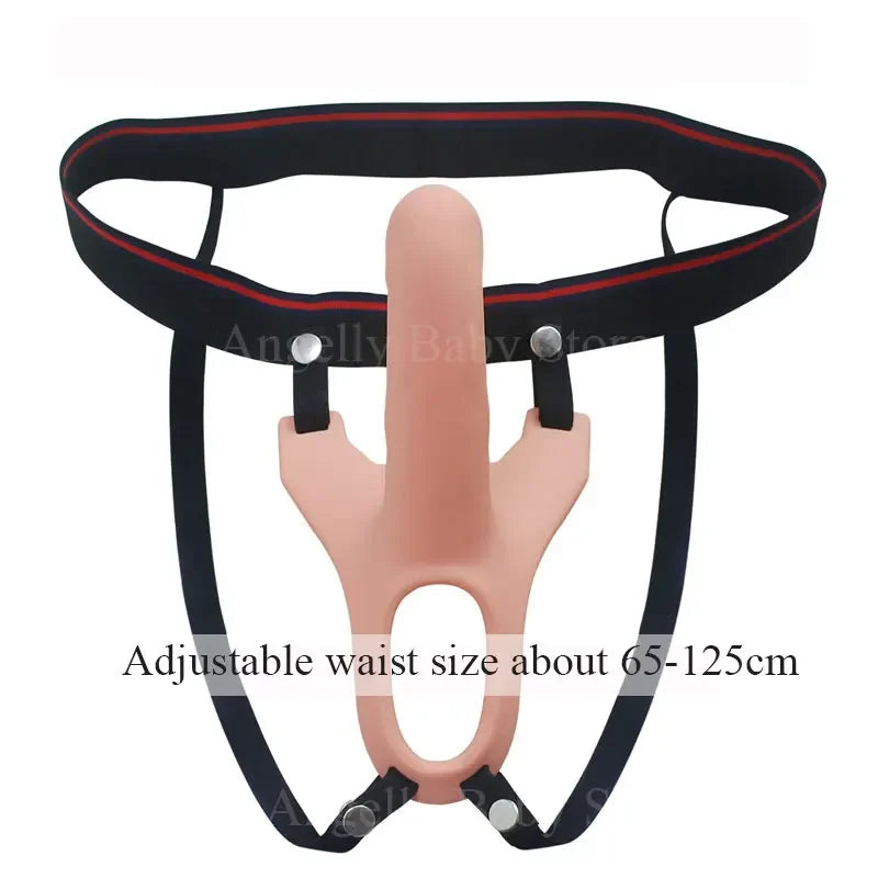 GaGu Hollow Silicone Strapon Dildo For Men Penis Pump Extend Strap On Dildo No Vibration Strap-On Penis Extender With Harness