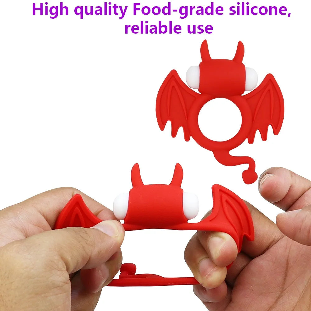 Dual Vibrating Cock Ring Dick Penis Ring Cockring Soft Silicone Adult Sex Toys for Men for Couples Enhancing Harder Erection