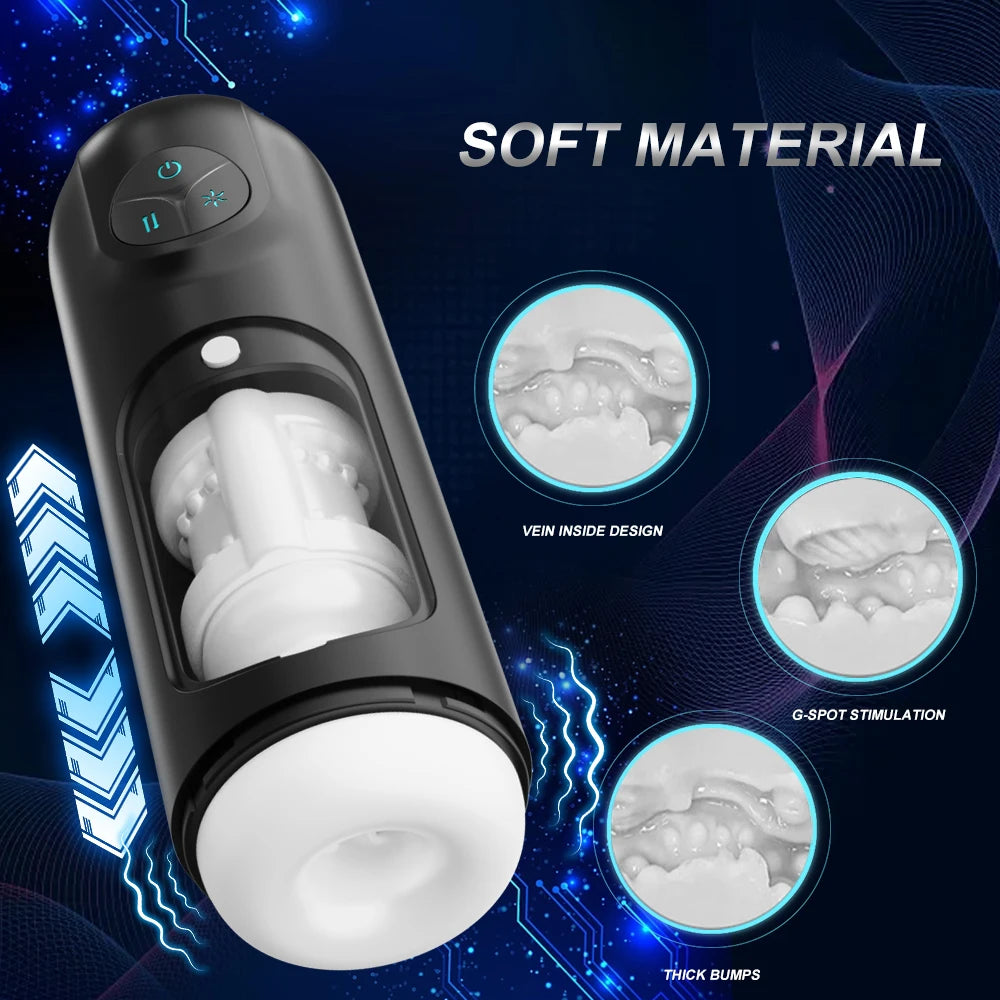 Male Masturbators Automatic Sucks Sex Machines 8 High-Speed Penis stamina Magnify Trainer Vagina Blowjob Adult Sex Toy for Men